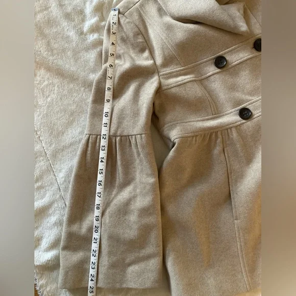 Ann Taylor Loft Beige Crowl Neck Winter Jacket with Buttons - Picture 8 of 11